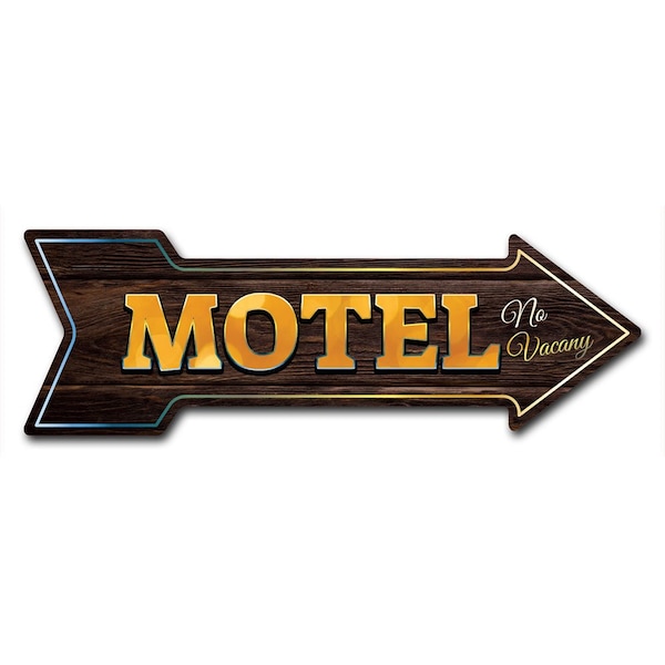 Signmission Motel No Vacany Arrow Decal Funny Home Decor 18in Wide D-A-999733 - main